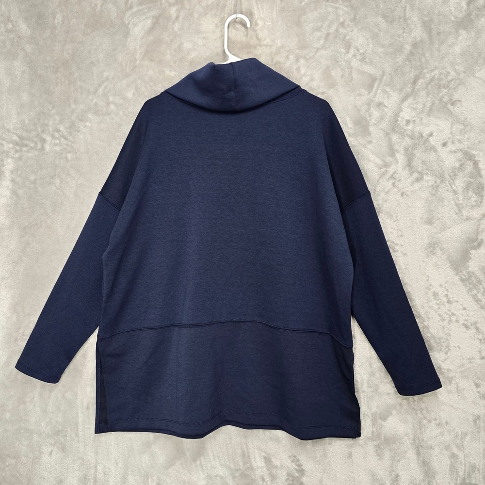 Dear Scarlett 1X Navy Blue Cowl Neck Long Sleeve Tunic Top Womens Plus Size - Picture 3 of 7
